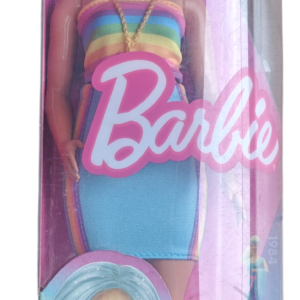 Barbie Fashion Doll Rainbow Dress with Blue Hair | Mattel