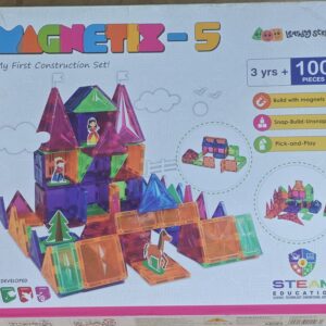 Magnetix-5 Magnetic Construction Set – 100 Pieces | STEM Educational Building Toy for Kids 3+ Years