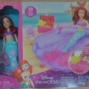 Disney Princess Ariel Swim & Sand Doll Playset – 10 Pieces