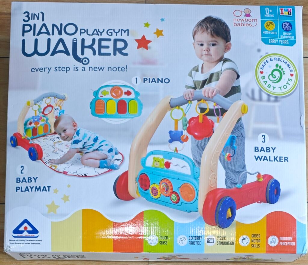 3-in-1 Piano Play Gym Walker for Babies | Baby Activity Gym, Musical Piano & Learning Walker | Newborn Baby Toy 0+ Months