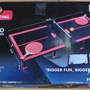 Play Zing 3-in-1 Jumbo Table Tennis Game 120 cm | Simarr Toys Ping Pong Table with Ludo & Whiteboard | Age 5+