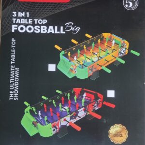 Simarr Play Zing 3 in 1 Table Top Foosball Big – Indoor Sports & Board Game Set for Kids