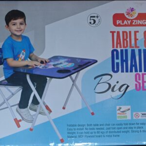 Play Zing Kids Table & Chair Set Big – Foldable Study Table and Chair for Children 5+ Years