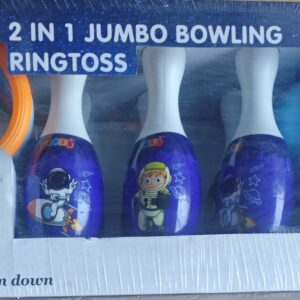 KATS 2-in-1 Jumbo Bowling & Ring Toss Game Set for Kids | Indoor & Outdoor Sports Toy | Age 3+