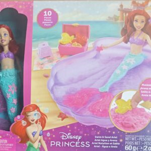 Disney Princess Ariel Swim & Sand Doll Playset with Moldable Sand – Mattel  (10 Pieces)