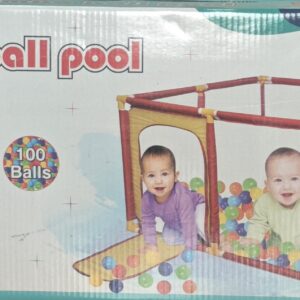 Jumbo Ball Pool with 100 Balls | Safe Baby Playpen for Toddlers | Indoor & Outdoor Play | 1+ Years