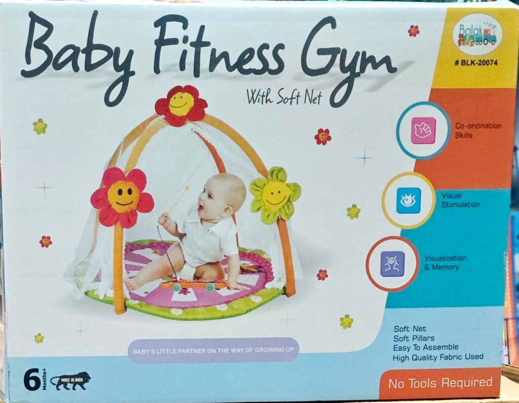 Baby Fitness Gym with Soft Net | Infant Activity Play Mat | Baby Play Gym (6+ Months)