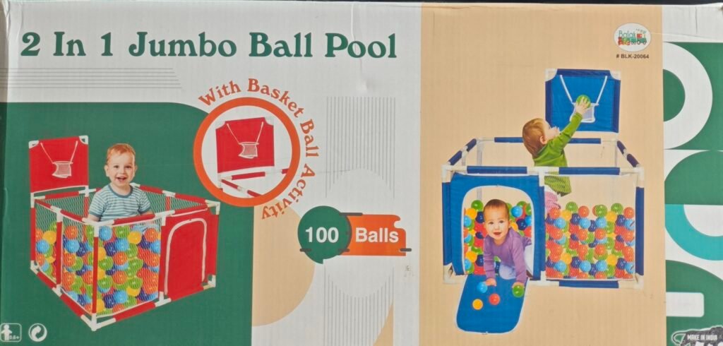 2 in 1 Jumbo Ball Pool with Basketball Activity (100 Balls)| available at APJ Toys Gurgaon