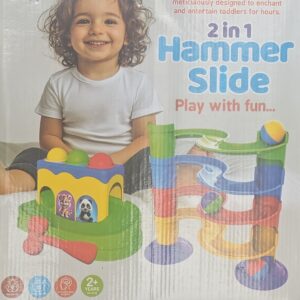 Ratna's Montessori 2-in-1 Hammer Slide Ball Track Toy with Hammer | Age 2+