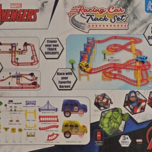 Kriiddaank Marvel Avengers Racing Car Track Set (84 Pieces) | Battery Operated Car Racing Track with 2 Cars | DIY Build & Play Track Set | STEM Educational Toy for Boys & Girls 3+ Years