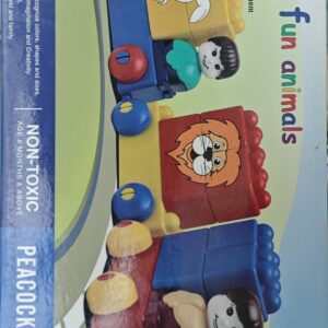 Peacock Bebe Fun Animals Blocks Train Set No. 14 | Educational Building Blocks for Toddlers