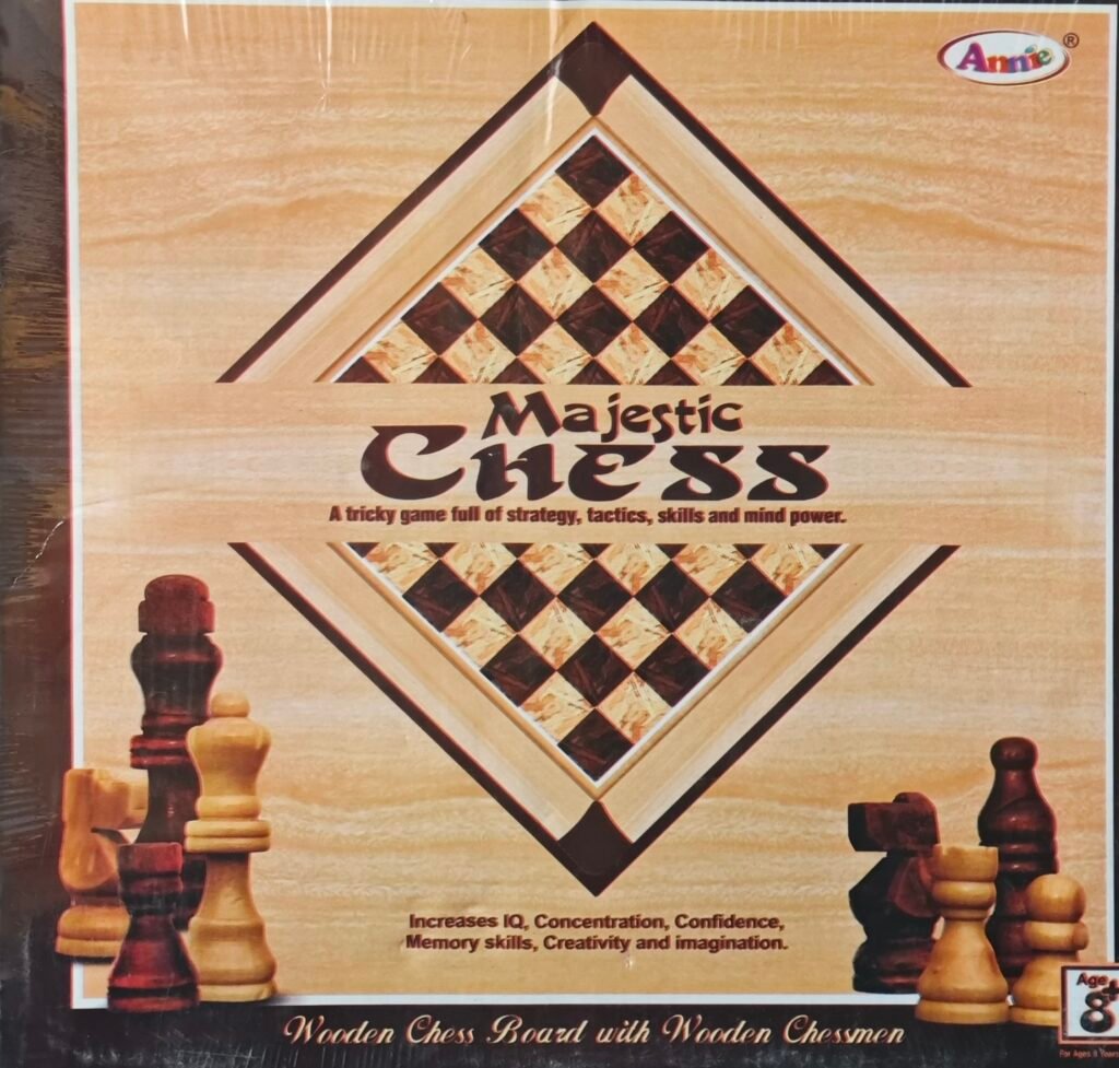 Annie Majestic Wooden Chess Set with Wooden Chessmen | Premium Strategy Board Game | Ages 8+