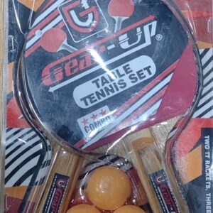Gear-Up Table Tennis Set with 2 Wooden Racquets & 3 Balls | Indoor & Outdoor Ping Pong Set for Kids & Adults
