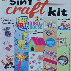 Applefun 5 in 1 Craft Kit | Creative DIY Activity Kit for Kids | Paper Quilling, Pop Art, Bird House, Loom Bands & Photo Frames | Age 6+